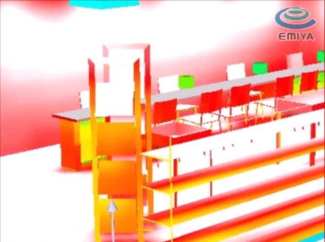 札幌市のオフィスを3D照度分布図でシミュレーション