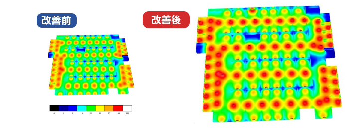 地下駐車場照明 照度分布図でシミュレーション