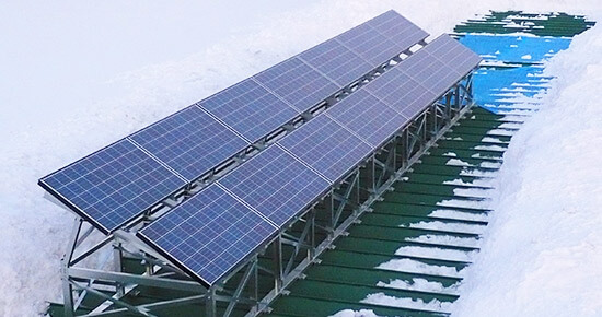 札幌市 太陽光発電 落差式架台の設置事例