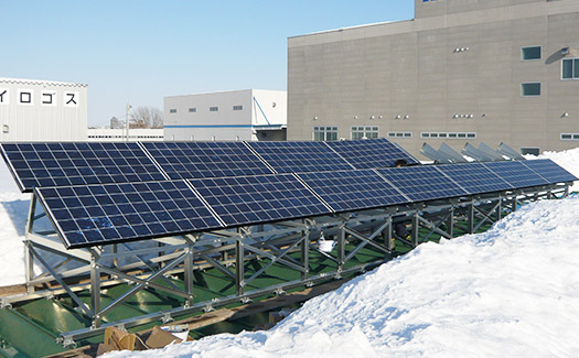 札幌市 太陽光発電 会社への落差式架台の設置事例