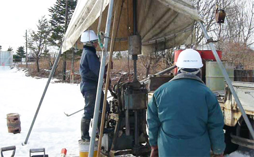 北海道苫小牧市 産業用太陽光発電施工事例 ボーリング